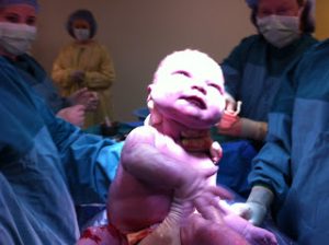 Baby girl born via c section by salt lake city doula